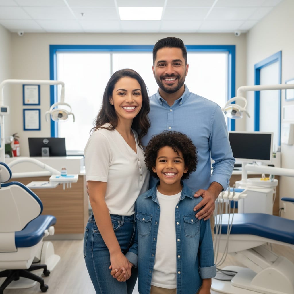 Famille souriante au Centre Orthodontique